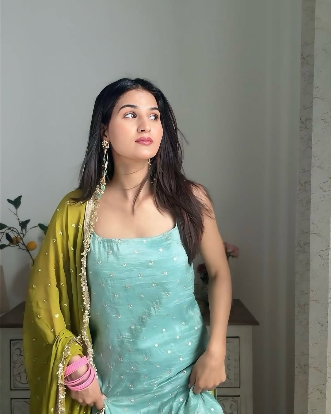 Embroidered silk based Sharara Set