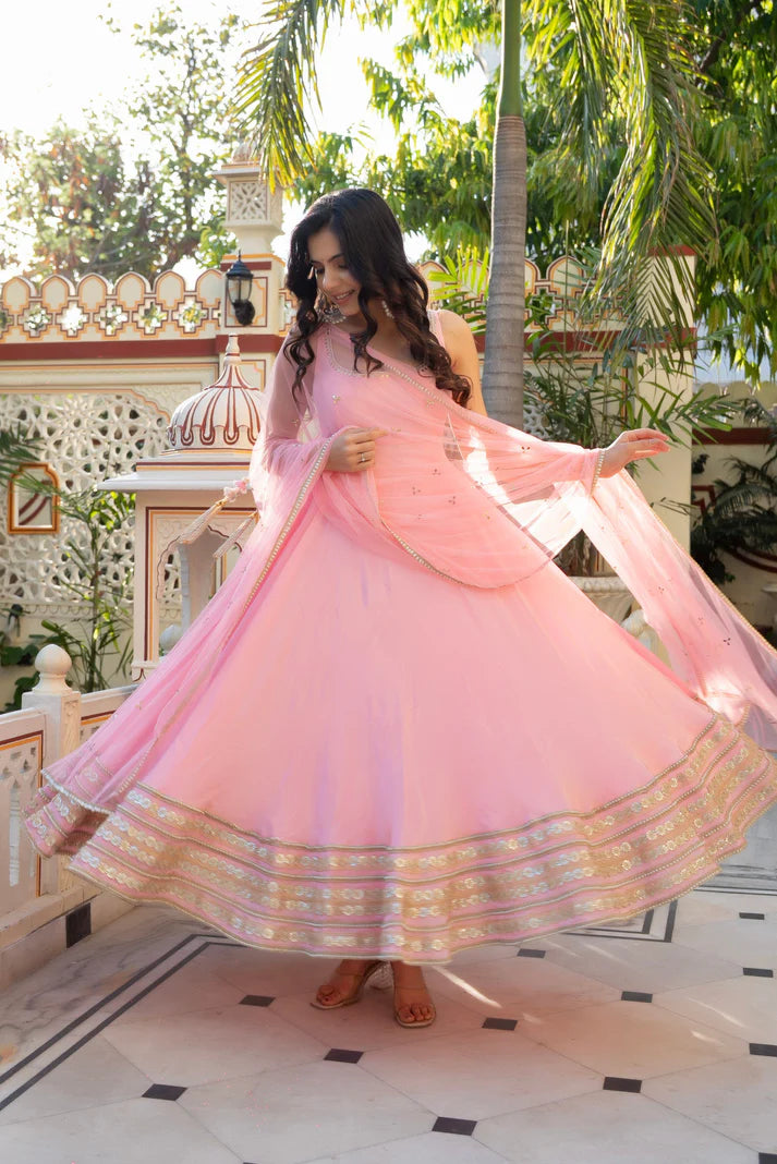 Exclusive Wedding Event Baby Pink Anarkali Suit