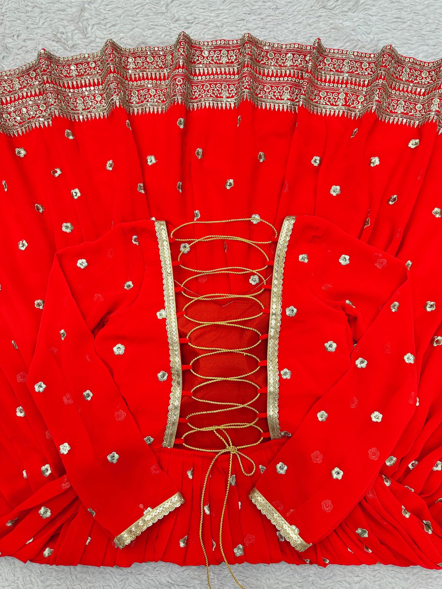 Beautiful Foux georgette Gown with thread Sequence work