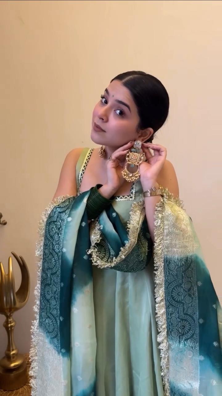 Pista Color Ready to Wear Anarkali Suit