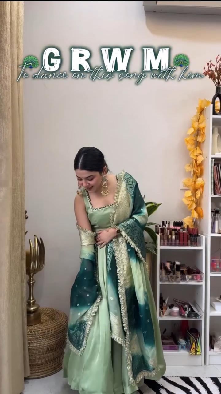 Pista Color Ready to Wear Anarkali Suit