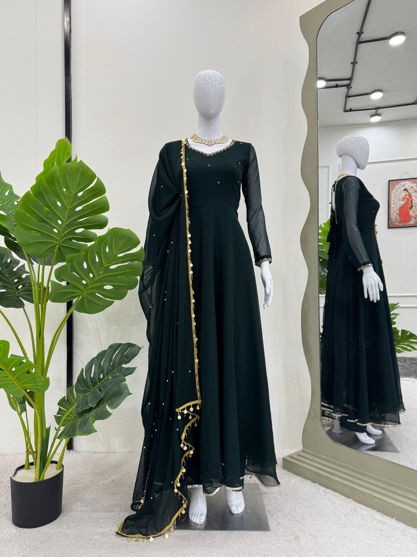 New Launching Trending Green Color Anarkali Suit