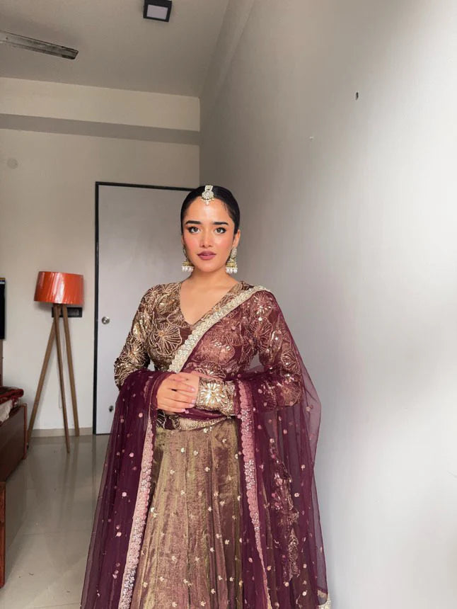 Golden lehenga set