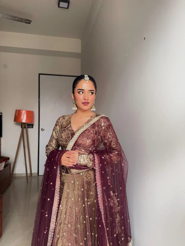 Golden lehenga set