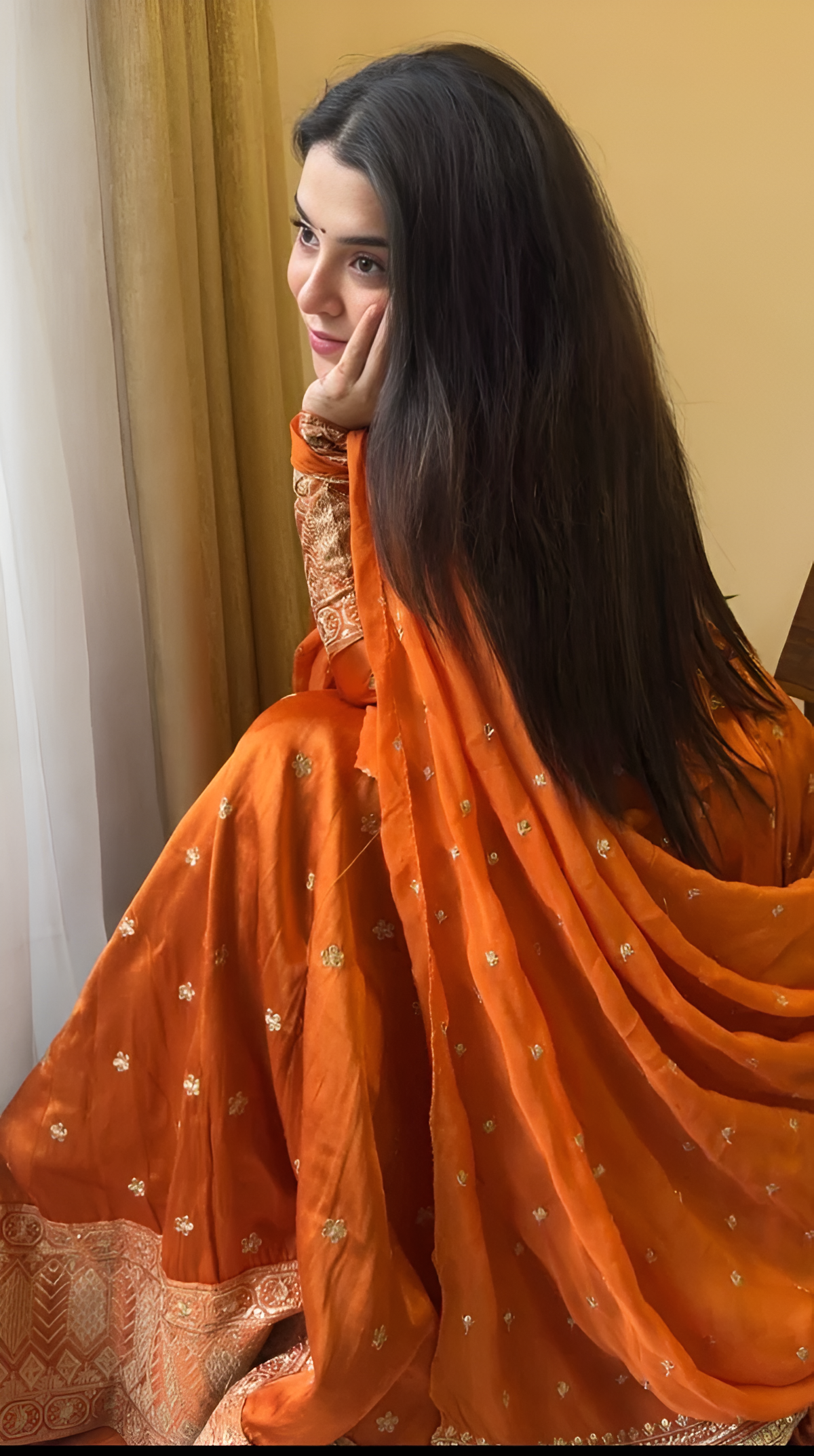 BEAUTIFUL RUST ORANGE EMBROIDERY SILK LEHENGA CHOLI