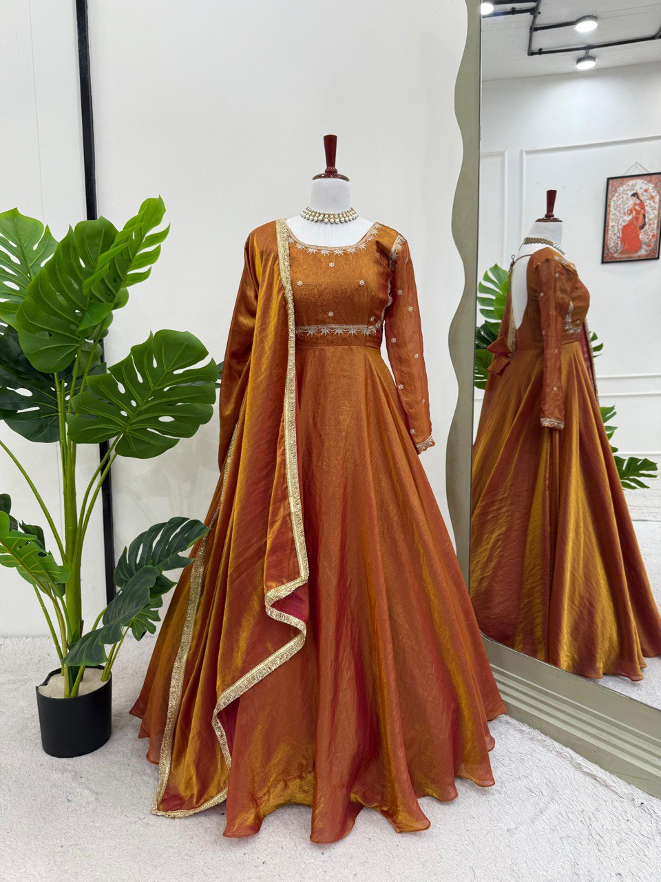 NEW FANDY SILK ANARKALI GOWN