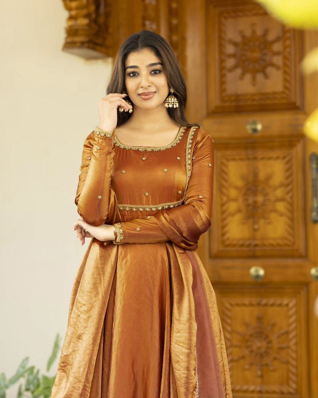 NEW FANDY SILK ANARKALI GOWN