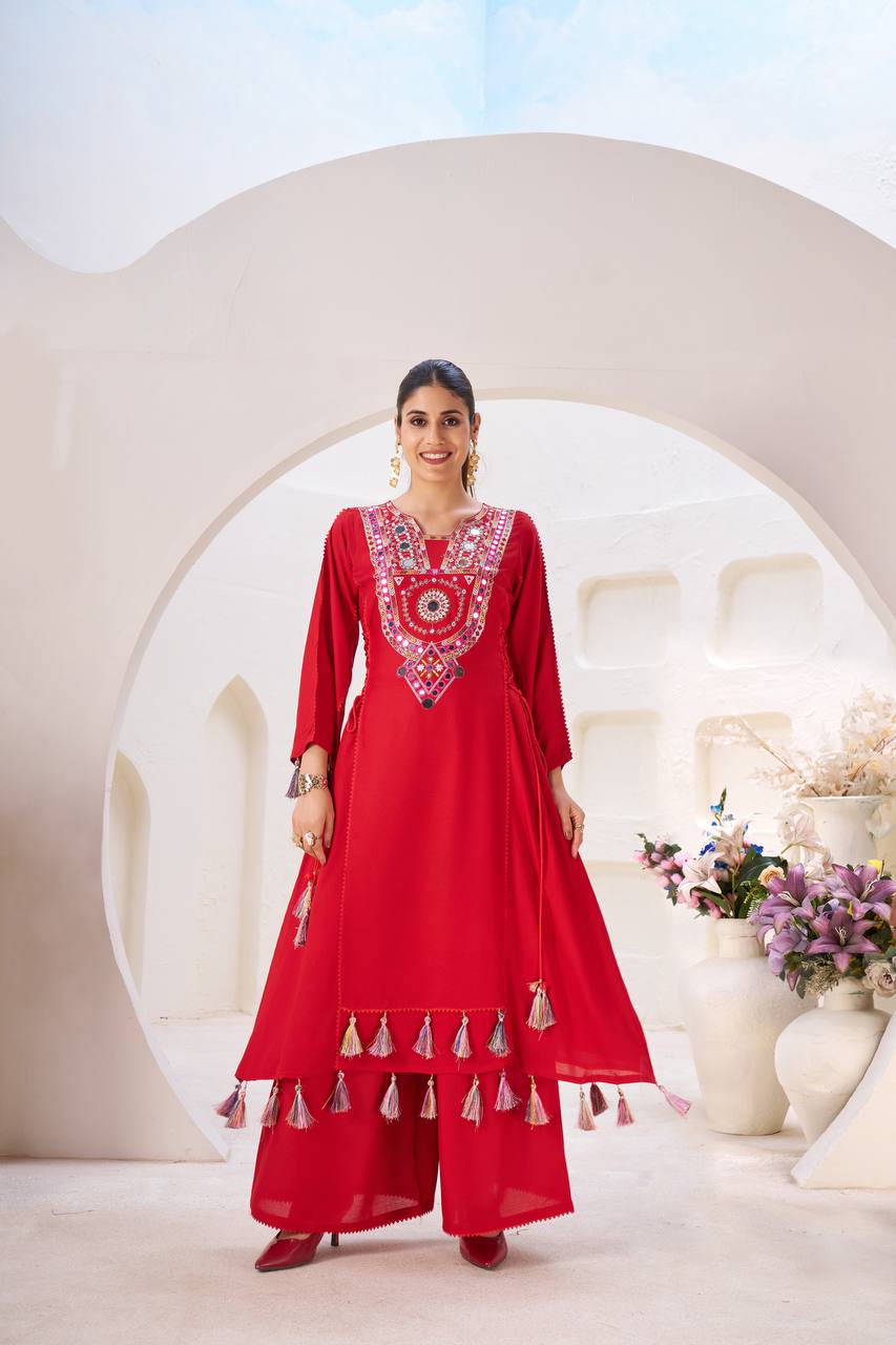 Designer Peplum & Bell Bottom Set