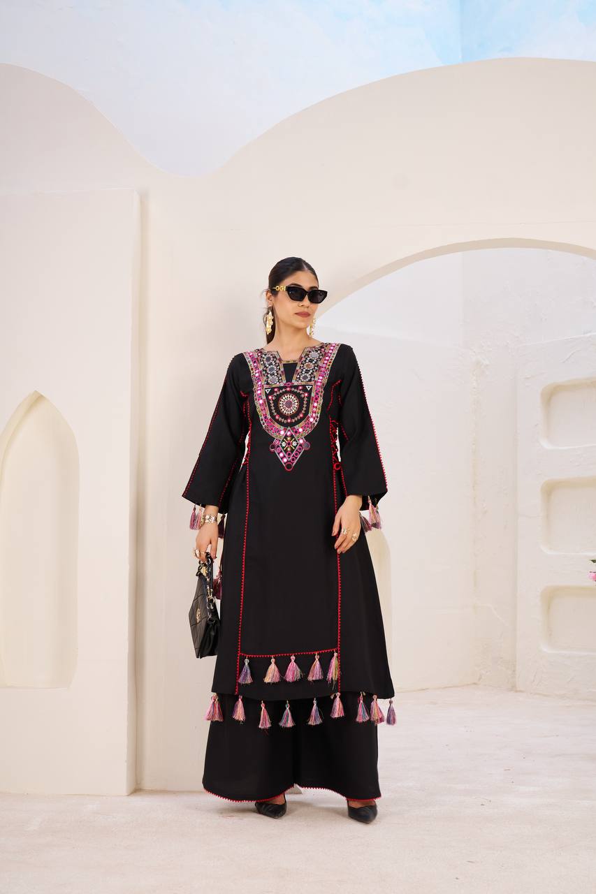 Designer Peplum & Bell Bottom Set