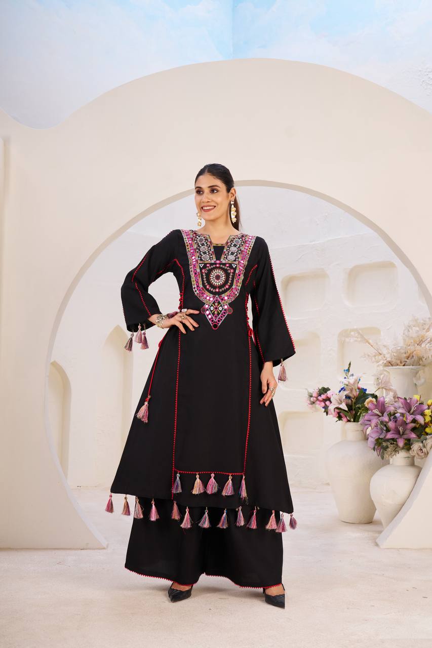 Designer Peplum & Bell Bottom Set
