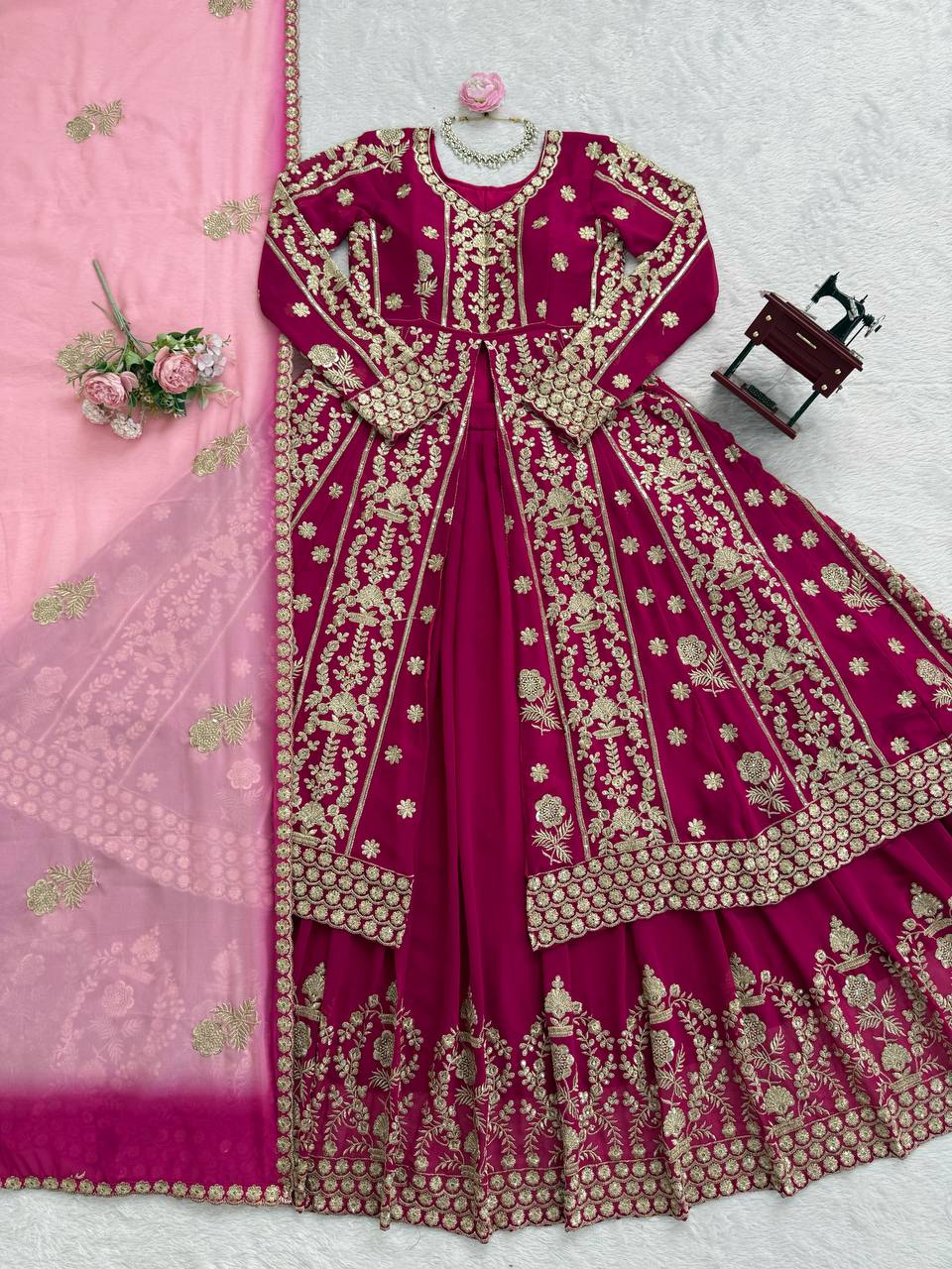 Heavy Georgette Top & Lehenga with Dupatta
