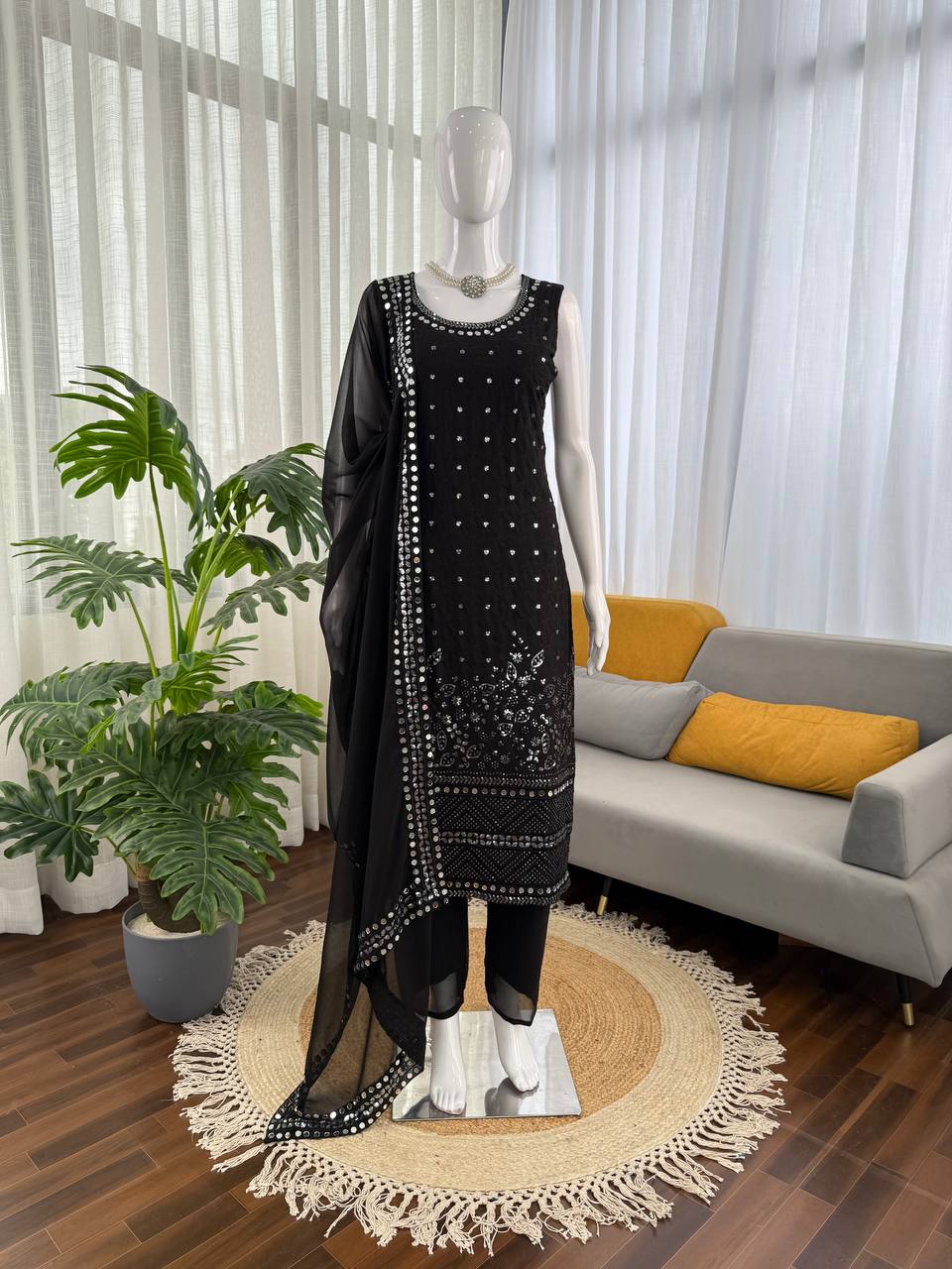 Real Mirror Work 3 Piece Set Suit