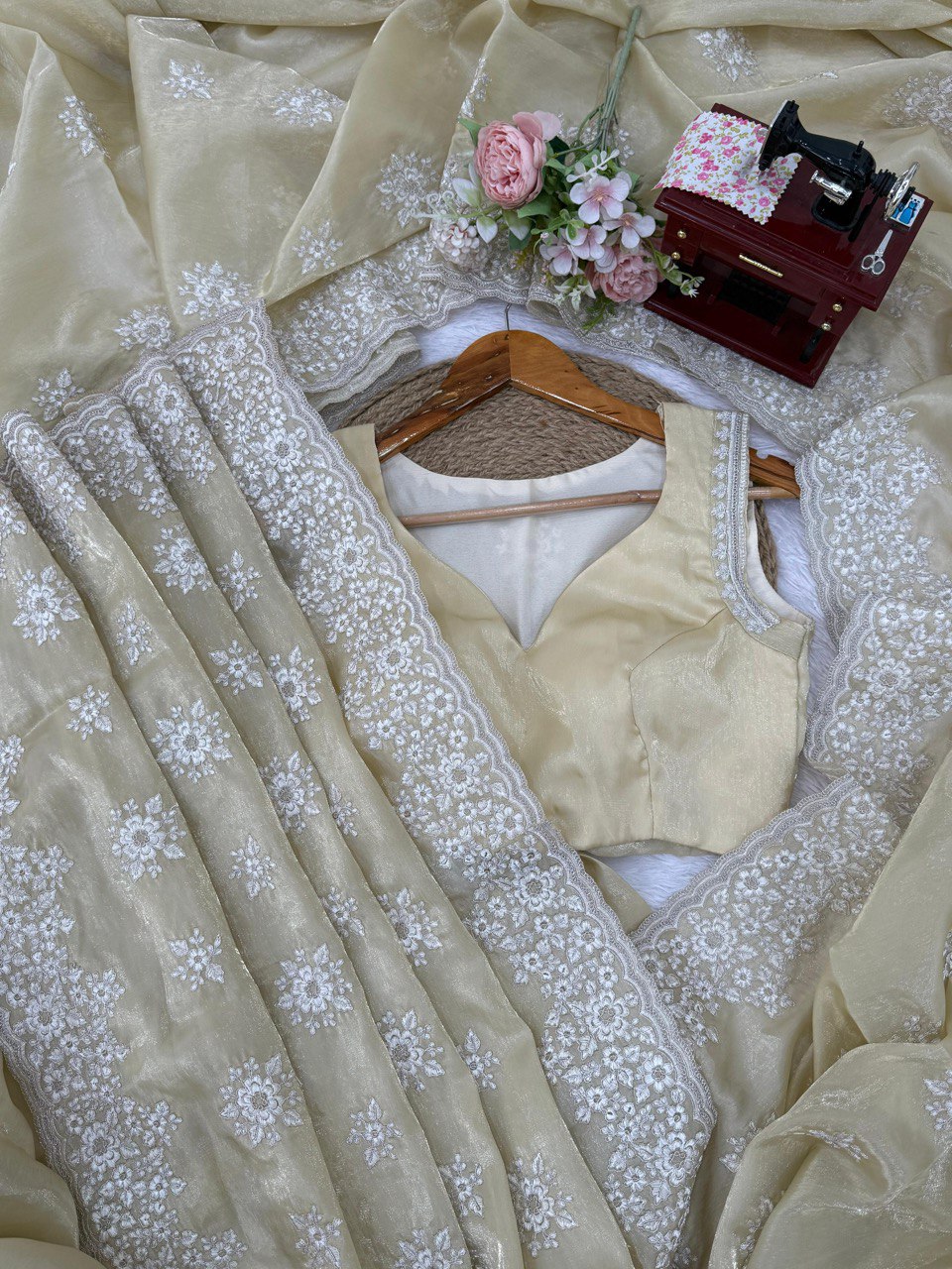 Designer Thread Work Saree