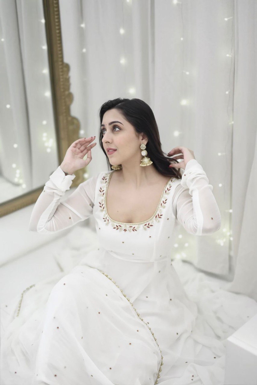 White Color Designer Anarkali Suit