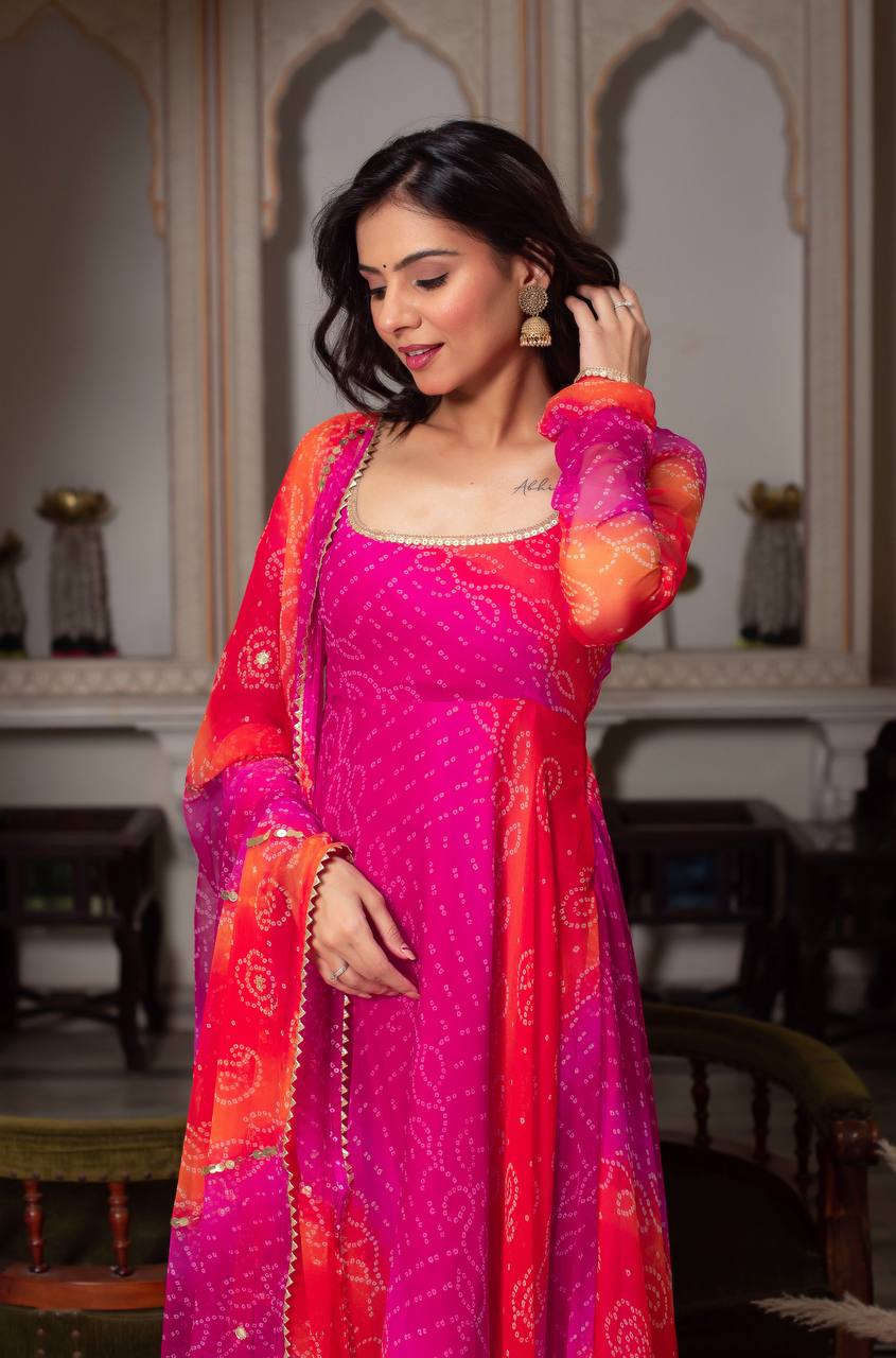 Designer Pink Anarkali Suit