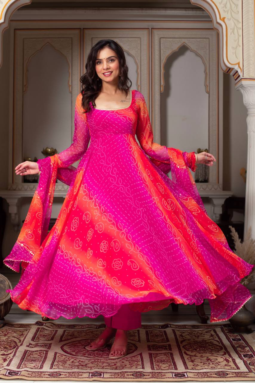 Designer Pink Anarkali Suit