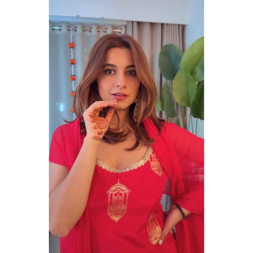 Embroidered Georgette Red Sharara Suit