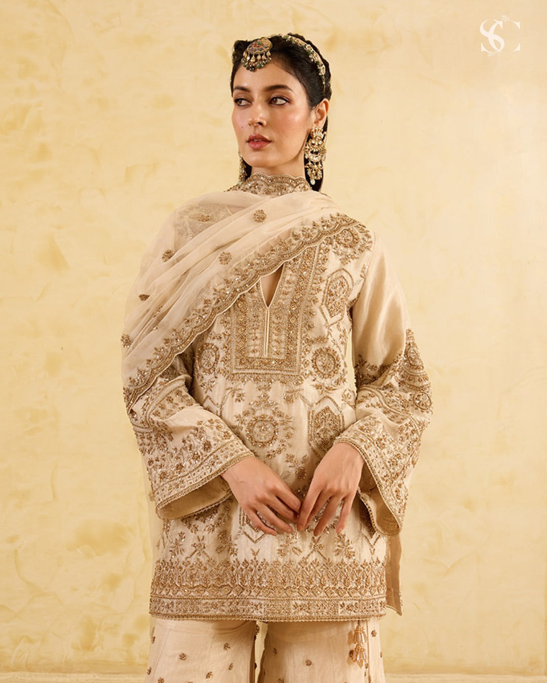 Festival Special Chinon silk Top and Plazo with Dupatta