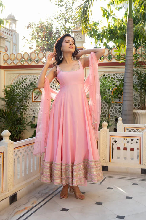 Exclusive Wedding Event Baby Pink Anarkali Suit