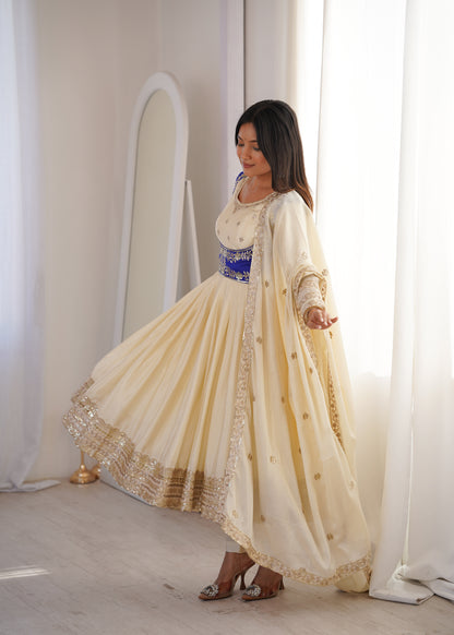 Anarkali Suit with Koti Pant and Dupatta