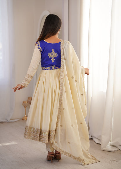 Anarkali Suit with Koti Pant and Dupatta