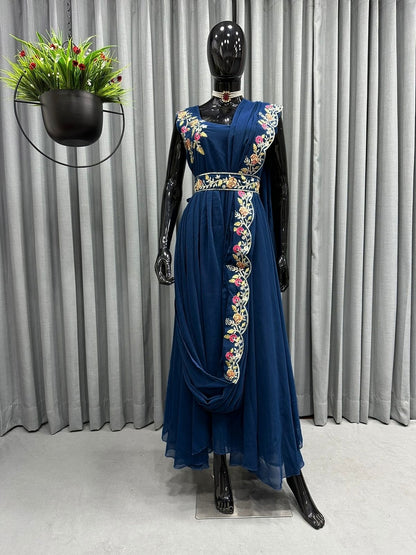 Two Way Style Designer Attractive Party Wear Fully Stitiched Gown