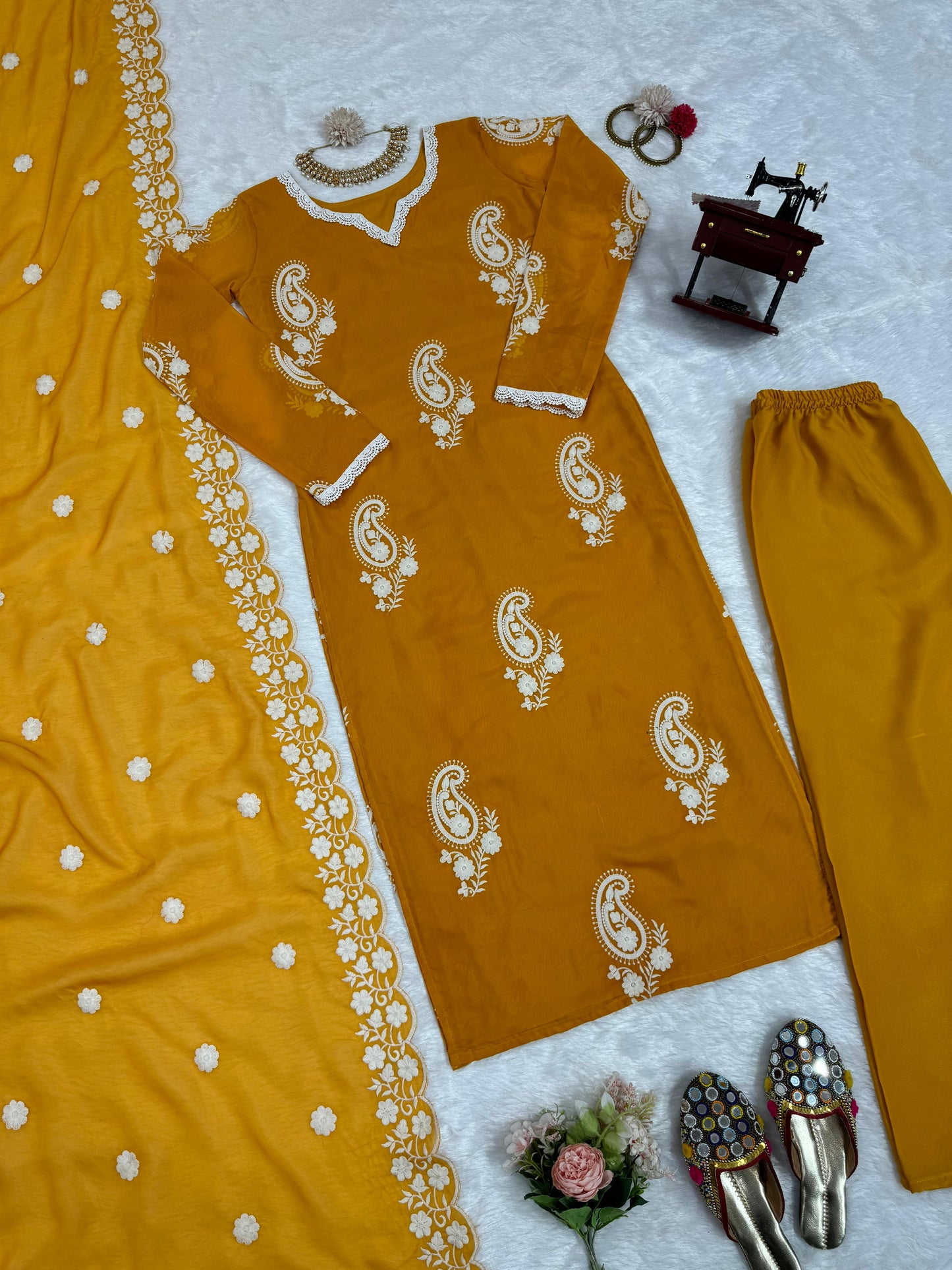 Presenting Beautiful Designer Suit On Tibby Silk Kurti and Plazzo