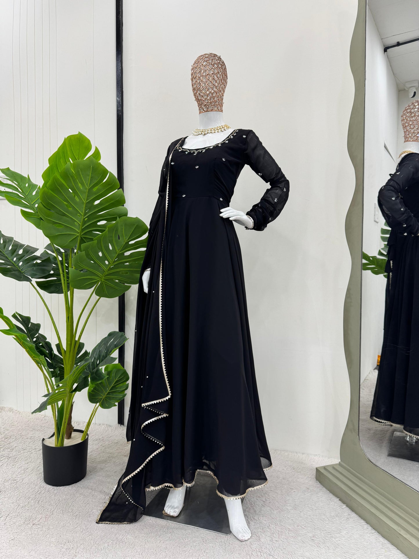Trending Black Color Party Wear Embroidery Anarkali Suit