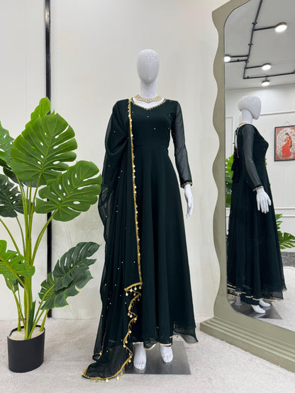 New Launching Trending Green Color Anarkali Suit