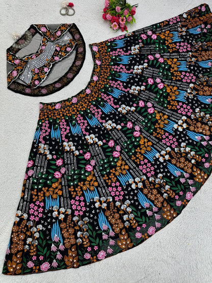 Presenting New Launching Black Color Shoulder Wrap Choli