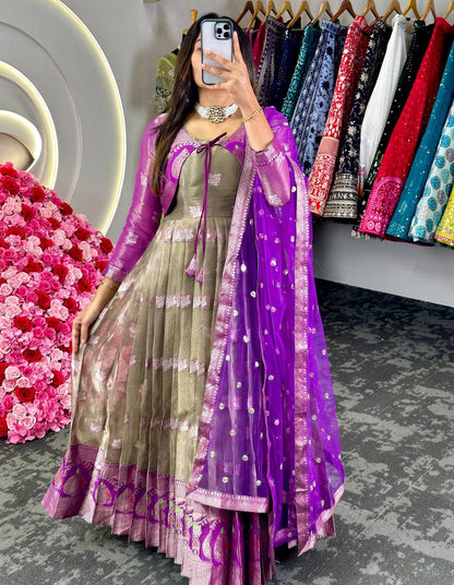 Presenting New Launching Anarkali Gown with Koti