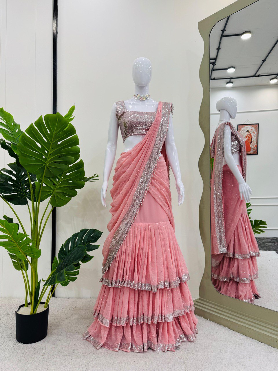 Presenting Ready to wear Lehenga saree with Two Color
