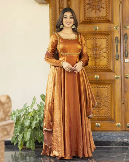 NEW FANDY SILK ANARKALI GOWN