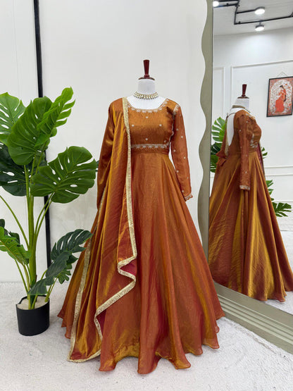 NEW FANDY SILK ANARKALI GOWN