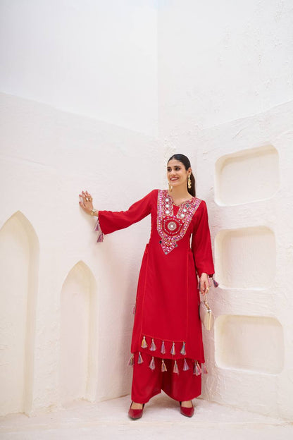 Designer Peplum & Bell Bottom Set