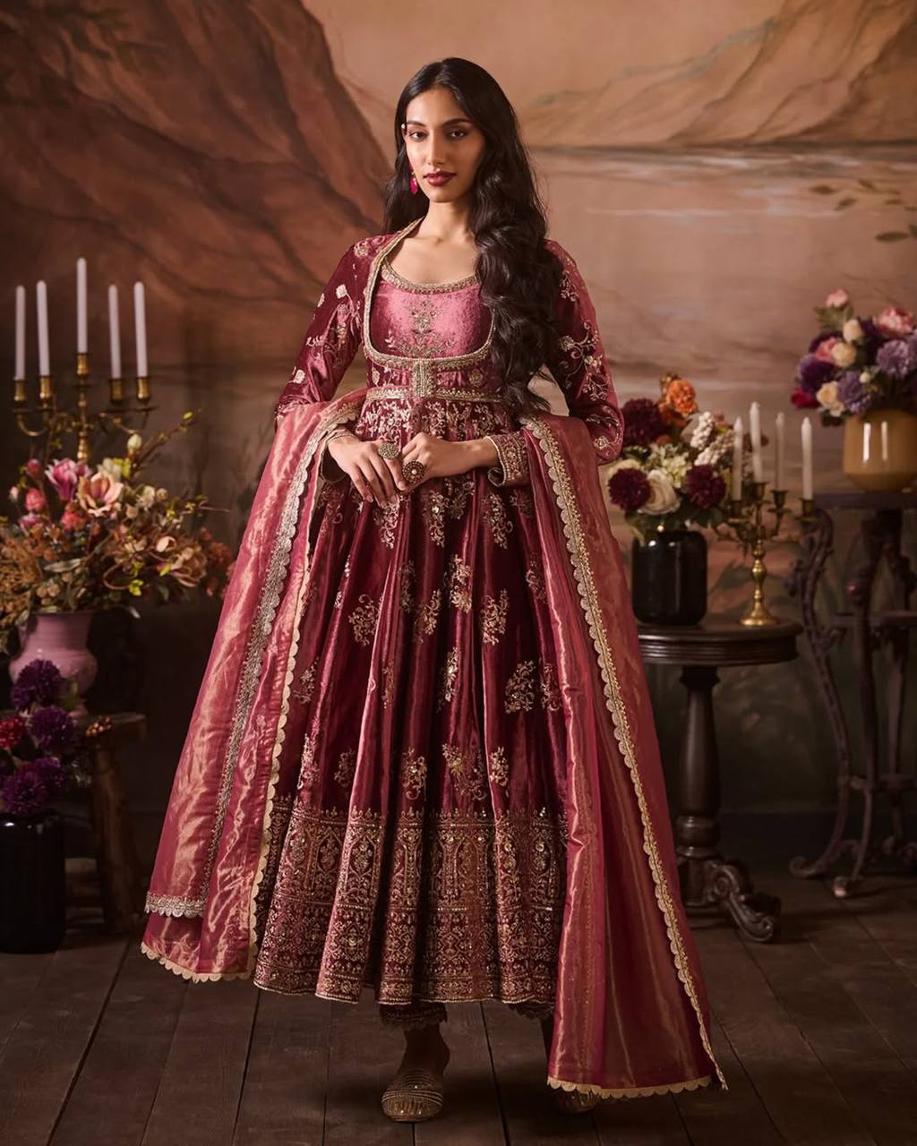 Designer Japan Satin Anarkali Suit