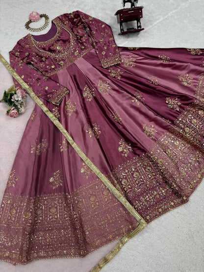 Designer Japan Satin Anarkali Suit
