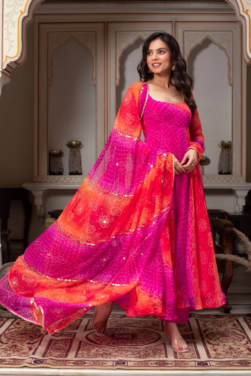 Designer Pink Anarkali Suit