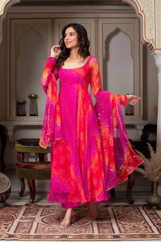 Designer Pink Anarkali Suit