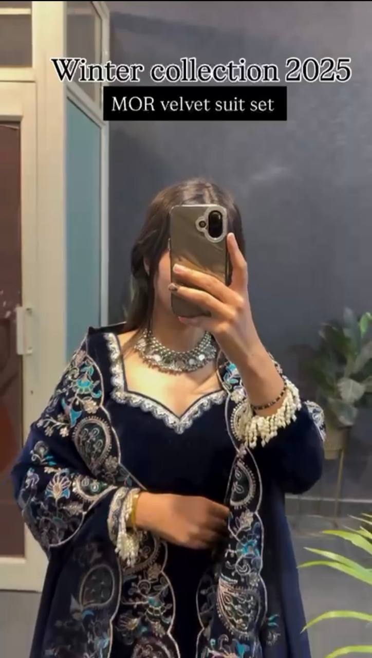 Viscose Velvet Anarkali Suit