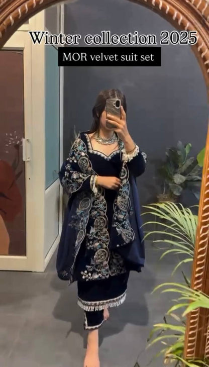 Viscose Velvet Anarkali Suit