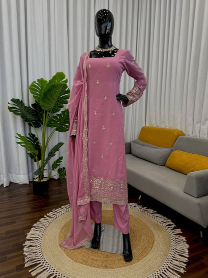Trending Top And Palazzo Set with Dupatta