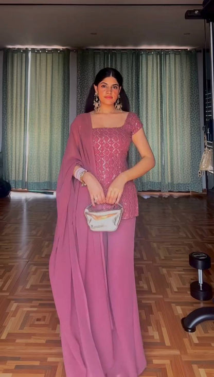 Trending Top with Bootcut Pant and Dupatta