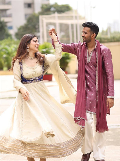 Anarkali Suit with Koti Pant and Dupatta