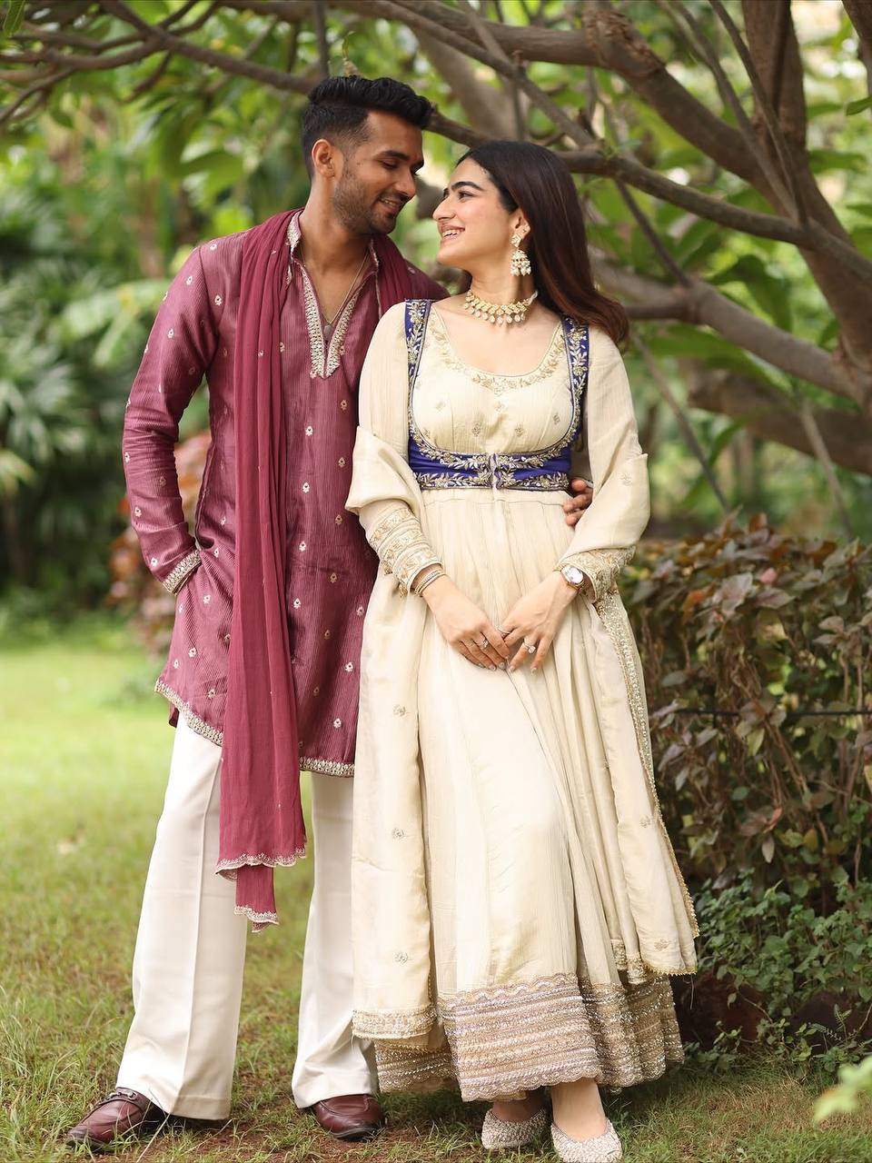 Anarkali Suit with Koti Pant and Dupatta