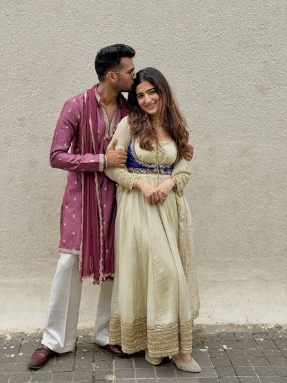 Anarkali Suit with Koti Pant and Dupatta