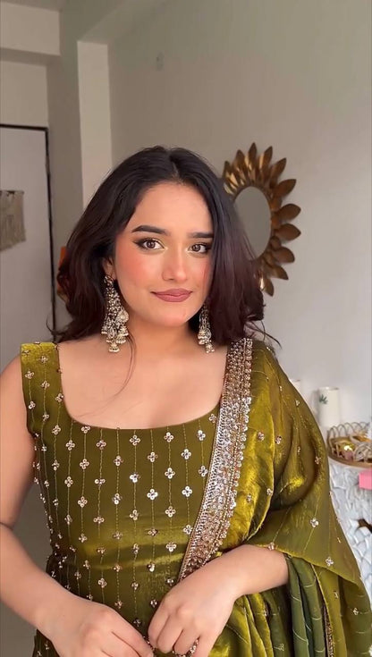 Designer Fendy silk Suit set