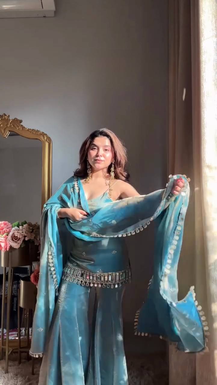 Trendy Sky Sharara Suit