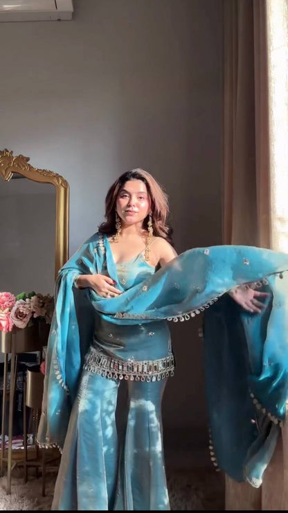 Trendy Sky Sharara Suit