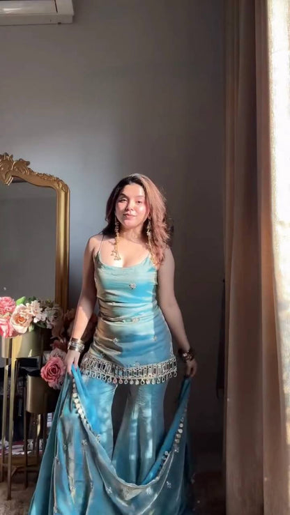 Trendy Sky Sharara Suit